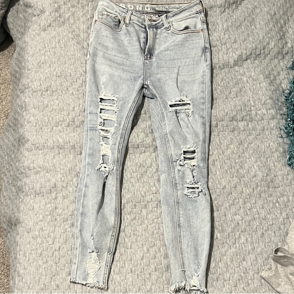 Distressed Light Blue Skinny Jeans